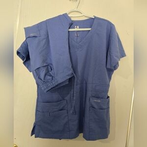 Medium Dagacci Light Blue Scrub Set with  Pockets